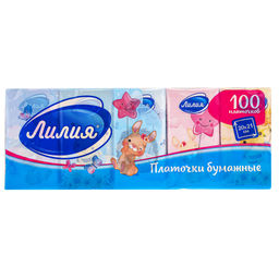 Платочки бумажные универсальные Лилия Детство 2-х слойные, 10 листов, набор 10шт, белый (Россия) - Домашняя мода фото 2