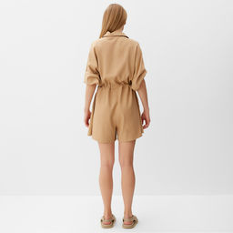 Комбинезон женский MINAKU: Casual Collection, бежевый, размер 48