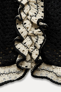 POINTELLE RUFFLED KNIT TOP - Zara фото 7