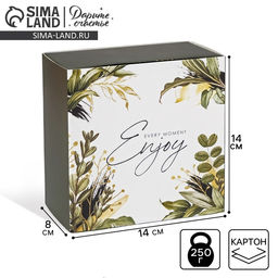 Цена за 2 шт. Коробка подарочная складная, упаковка, «Enjoy», 14 х 14 х 8 см