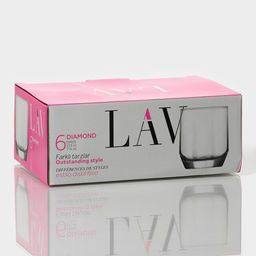 Набор стаканов Lav «Алмаз», 215 мл, 7×8 см, 6 шт., стекло, прозрачный