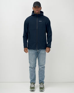 Ветровка спортивная мужская с капюшоном softshell темно-синего цвета 9563TS - Mtforce фото 12