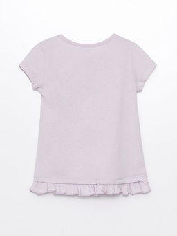 Bisiklet Yaka K?sa Kollu Bask?l? K?z Bebek Ti??rt - Waikiki фото 2