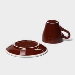 Кофейная пара фарфоровая Magistro Coffee time, 2 предмета: чашка 80 мл, блюдце d=12,5 см, цвет коричневый  фото 6