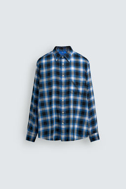 CAMISA FLUIDA CUADROS AARON LEVINE X ZARA / Azul  фото 7