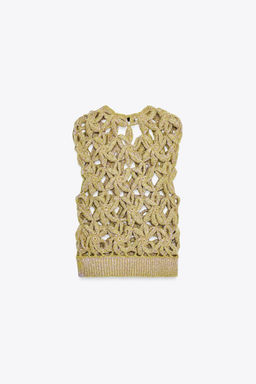 GRADUATED CROCHET KNIT VEST TOP - Zara фото 6