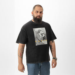 Футболка мужская MIST «Пивко» из вареного хлопка, черный, р-р M