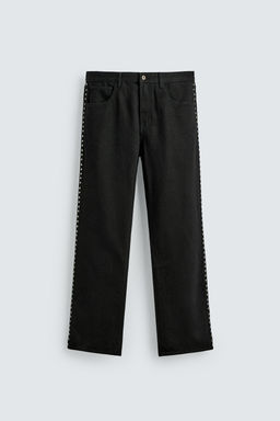 FLARE FIT JEANS WITH STUDS - Zara фото 7