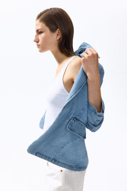 Americana denim con manga recogida - H&m фото 6