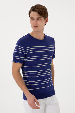 Erkek Slim Fit Bisiklet Yaka A__k Lacivert Ti__rt Sepette S_rpriz _ndirim - U.s. polo assn фото 10