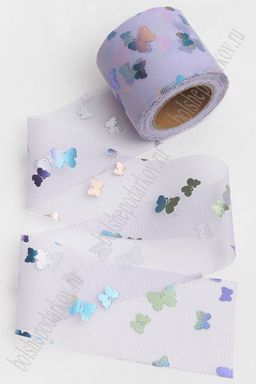 Фатин Бабочки 5,5 см*15 ярд (SF-6041) фиолетовый №16