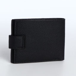 Портмоне мужское на кнопке, отдел для карт, монет, чёрное