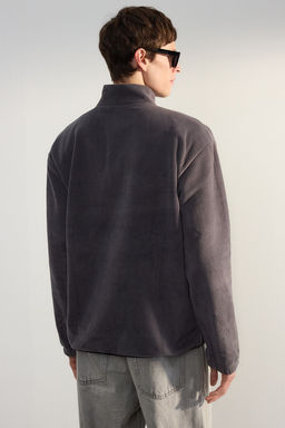TRENDYOL MAN Antrasit Oversize/Genis Kesim Dik Yaka Anti-Pilling S?cak Tutan/Polar Sweatshirt TMNAW25SW00026 - Trendyolmilla фото 5