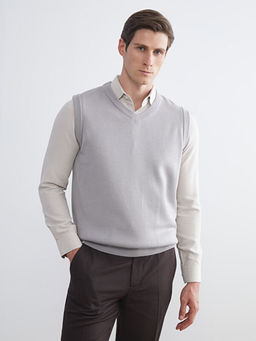 Standart Kal?p V Yaka Erkek Triko S?veter