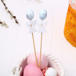 Цена за 3 шт. Набор топперов на пасху «Ангелочки», 2 шт., МИКС