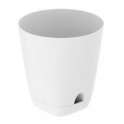 Горшок для цветов "Гранд" 2л, д14,5см, h15см, с поддоном, система прикорневого полива, белый, полипропилен (Россия)