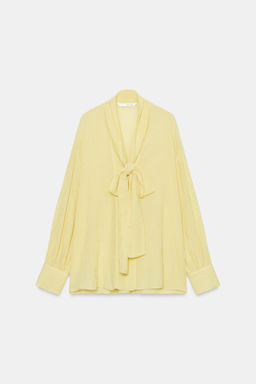 CAMISA LAZO RAYAS ZW COLLECTION / Amarillo - Zara фото 9