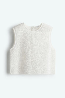 Top transparente con dise?o bordado