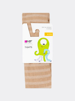 Цена за 3 пары! Колготки для девочек коричневые в светлую полоску - Mark formelle фото 4