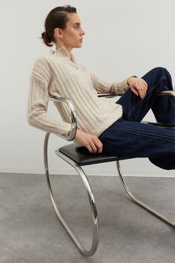 Sar? Genis Kal?p Yumusak Dokulu Dik Yaka Triko Kazak TWOAW21KZ0783 - Trendyolmilla фото 15