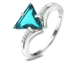 Кольцо, аквамарин выращ., Диана