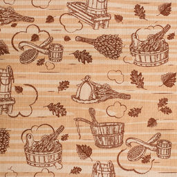 Простыня вафельная для бани «Банька» 145×180 см, 100% хлопок, бежевая