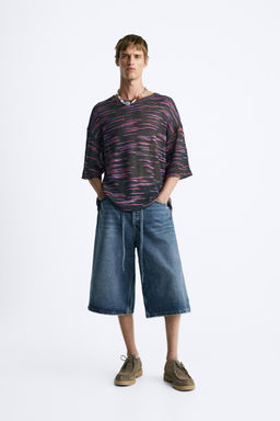 BUKUMLU DOKULU TRIKO T-SHIRT