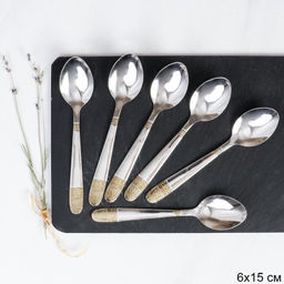 Ложка чайная 6 штук Золото Рубенс / MJT18-1 /уп 100/ 410 10