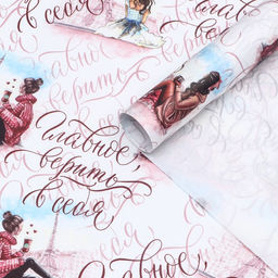 Бумага упаковочная глянцевая Главное верить в себя, 70 х 100 см,1 лист,