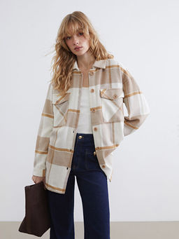 Ekose Oversize Kad?n Oduncu G?mlek Ceket