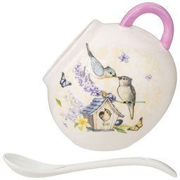 СОЛОНКА С ЛОЖКОЙ ПРОВАНС ЛАВАНДА 9,5*9,5 СМ. ВЫСОТА=10 СМ. / 170 МЛ. - Agness фото 4