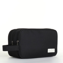 Косметичка дорожная на молнии с ручкой, с 3 отделами, Good trip, чёрная