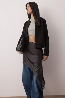 Teen Ac?k Sar? Dugmeli Regular/Normal Kal?p Orme Sweatshirt TWOAW26SW00162 - Trendyolmilla фото 8