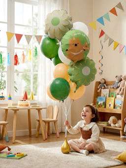 Воздушные шары "Капибара с ромашкой" фольга, латекс, набор 12 штук