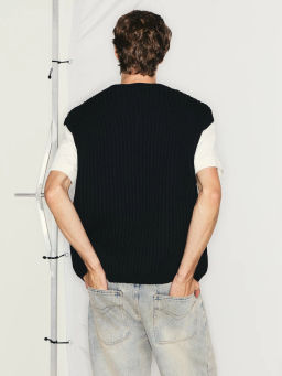 Вязаный жилет из 100% хлопка  / Zarina  фото 6