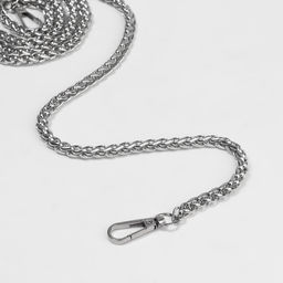 Цена за 2 шт. Цепочка для сумки, с карабинами, железная, 7 7 мм, 120 2 см, цвет серебряный