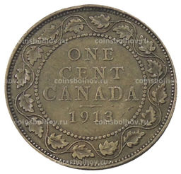 Монета 1 цент 1913 года Канада