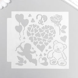 Цена за 3 шт. Трафарет для творчества «Любовь», пластик, 13×13 см