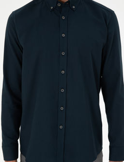 Lacivert Regular Fit Uzun Kollu G_mlek