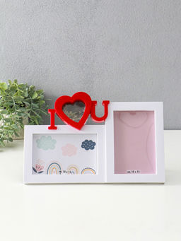 Фоторамка - коллаж на 2 фото 10?15 см Я люблю тебя, пластик, белая, 20?30.5 см