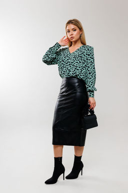 Блуза AmberA 1038-1 нефрит принт