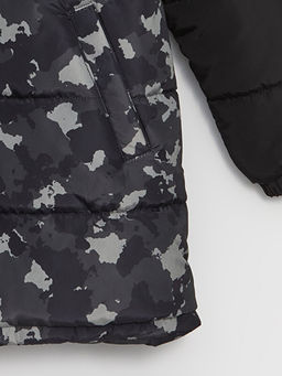 Kap??onlu Bask?l? Erkek ?ocuk Mont - Waikiki фото 2