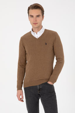 Erkek Haki Melanj Basic Kazak