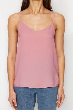 Ac?k Pembe Basic Ask?l? Dokuma Bluz TWOSS19BB0224