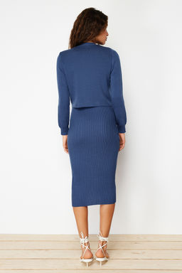 Indigo Duz Midi Elbise TWOSS23EL00738