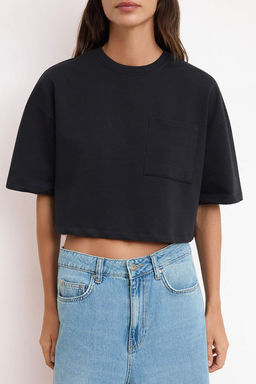 Kahverengi Boxy Dusuk Kol K?sa Kollu %100 Pamuk Orme T-Shirt TWOSS26TS00185 - Trendyolmilla фото 7