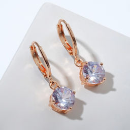 Серьги со стразами Блум висячие, цвет белый в золоте