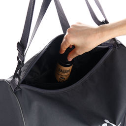 Сумка спортивная на молнии TEXTURA, с подкладкой, с длинным ремнём, маленький размер, серая