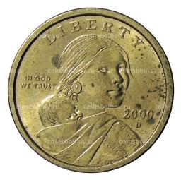 1 доллар 2000 года D США Сакагавея  Парящий Орел