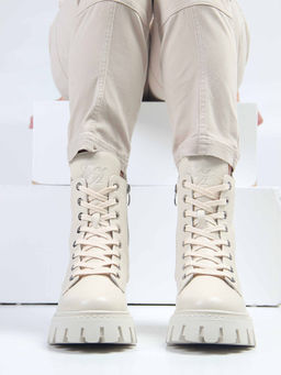 Ботинки 346.чанкиbe. Бежевый макс/Байка